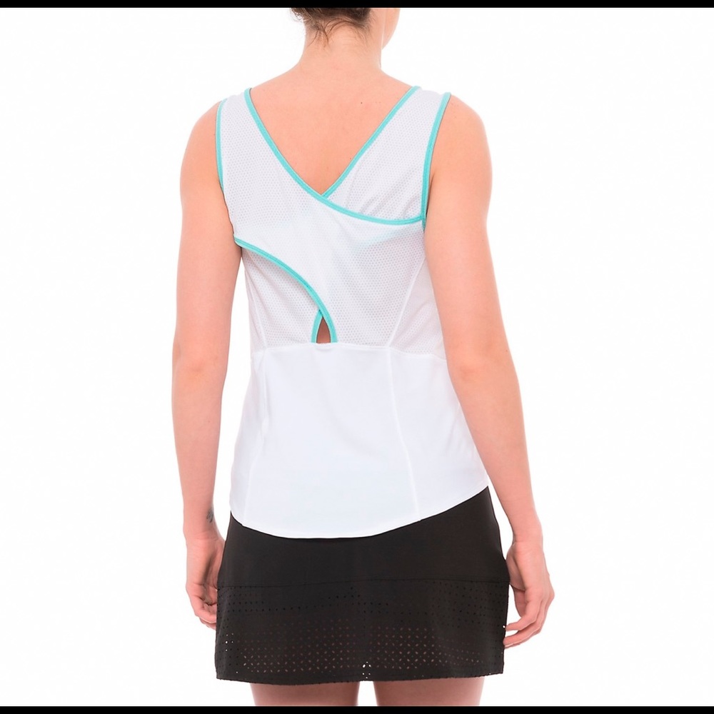 Tennis Tank Top LUCKY IN LOVE small white